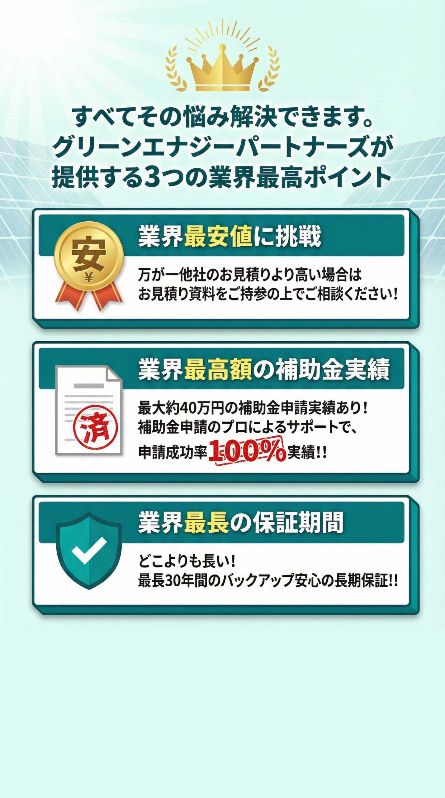 Our Solution: Price, Subsidy, Warranty